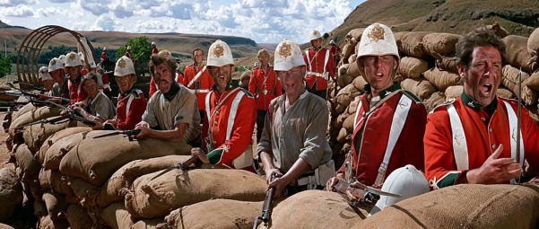 In the movie "Zulu," British soldiers prepare by defend their position.