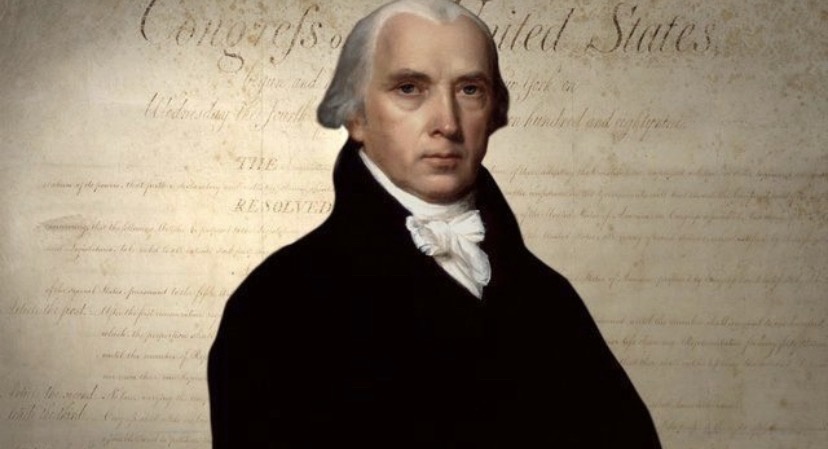 Picture of James Madison, who was very influential in writing the U.S. Constitution.