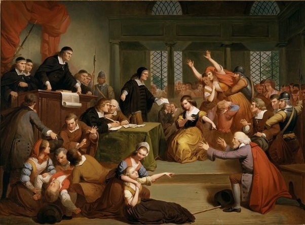 A picture of one of the notorious Salem Witch Trials in Massachusetts in 1692.