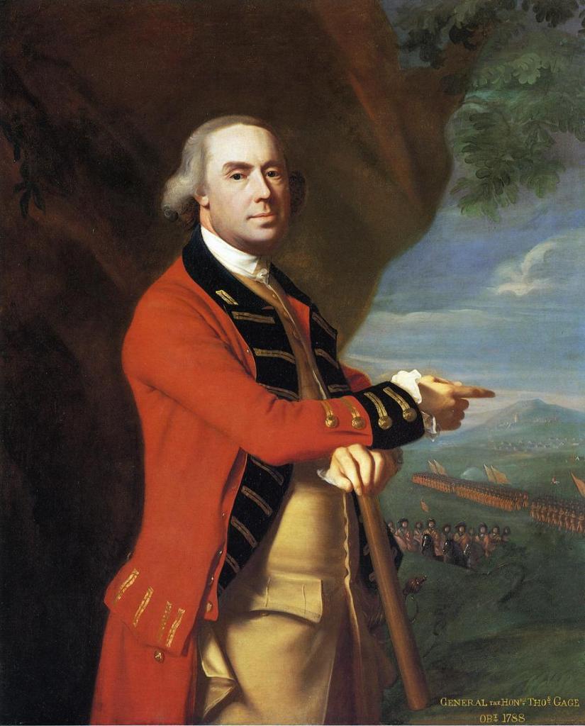 A portrait of General Gage, the British commander in chief in the American colonies